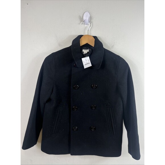 Crewcuts Boy Double BreastedWool Blend Peacoat Size 10 Black NWT